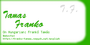 tamas franko business card